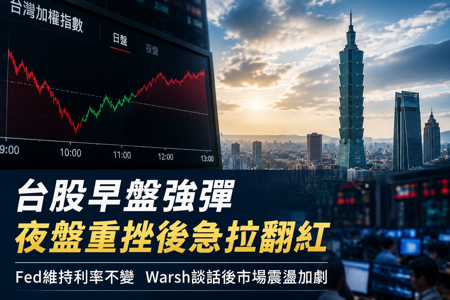 Fed維持利率不變、Warsh未釋明確指引　台股早盤震盪逾1,500點後強彈