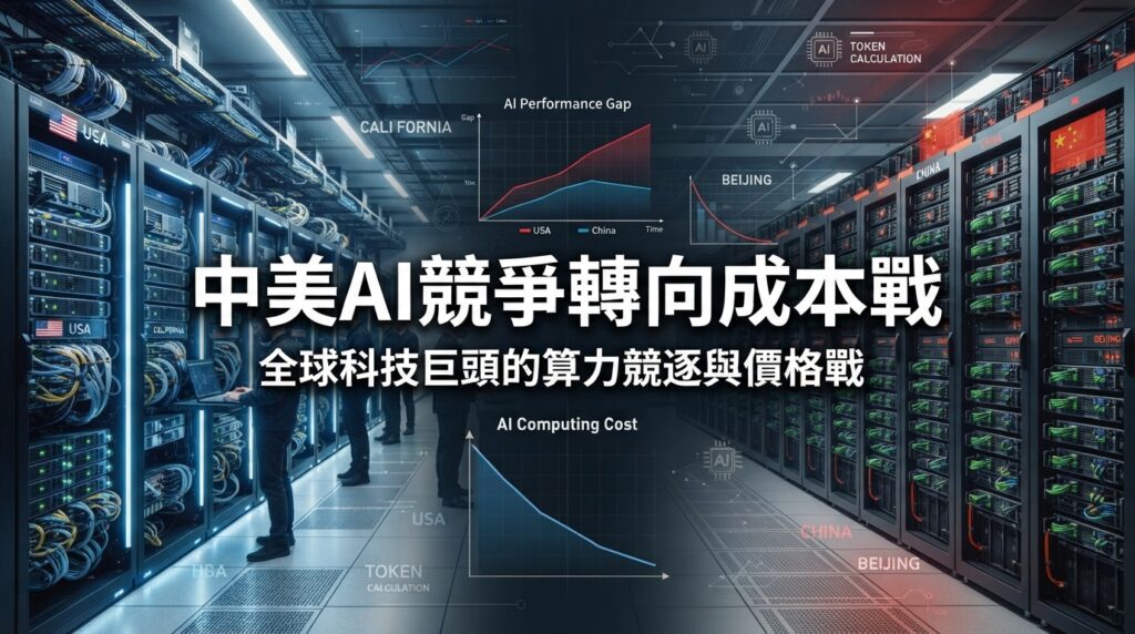中美AI差距縮至2.7%　中國模型低價追趕美國，AI競賽從性能轉向成本