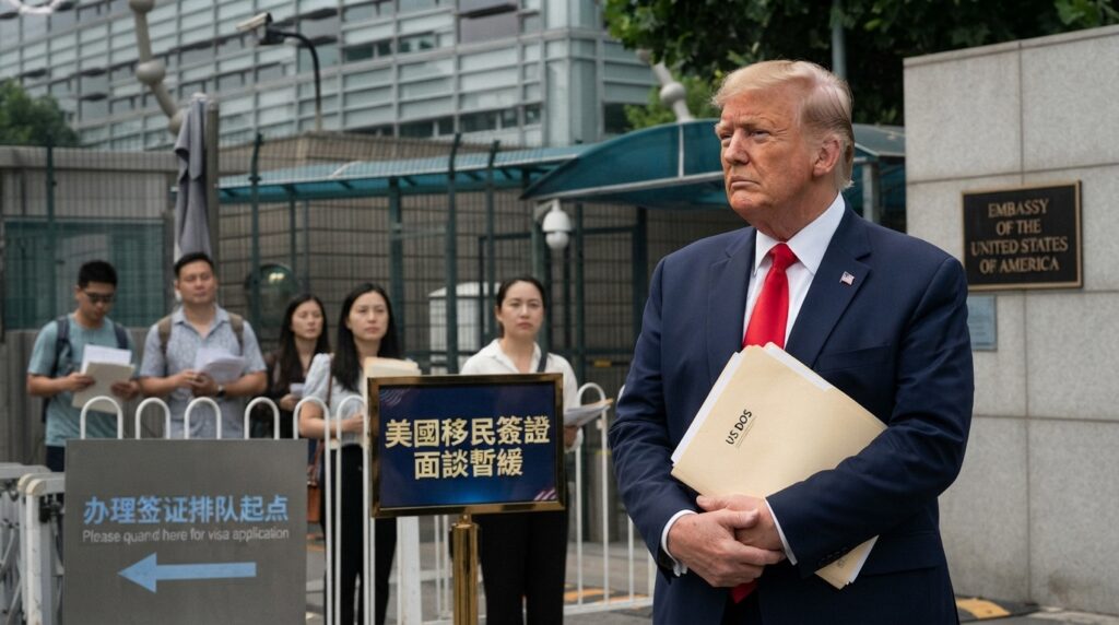 川普移民政策再收緊！美國全球暫緩移民簽證面談　領事官員強化「公共負擔」審查