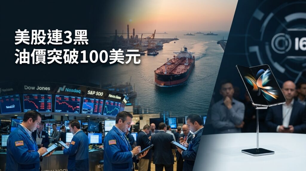美伊戰事推升油價破百　美股三大指數連3黑、台積電ADR跌0.83%