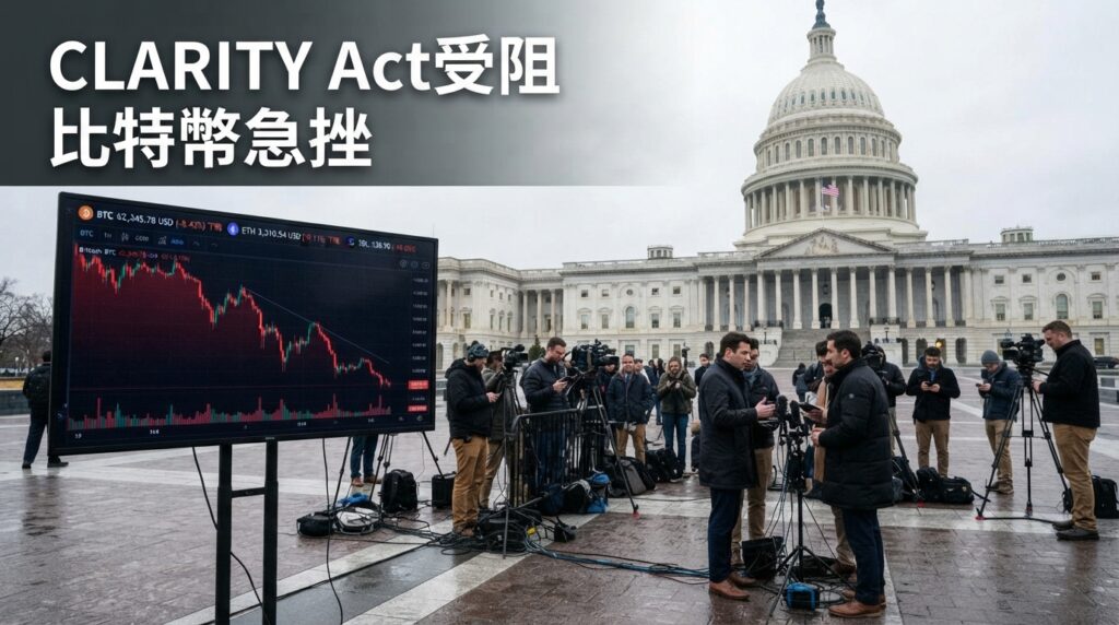 美國CLARITY Act參議院表決受阻　華盛頓監管不確定性升高比特幣以太幣同步下挫